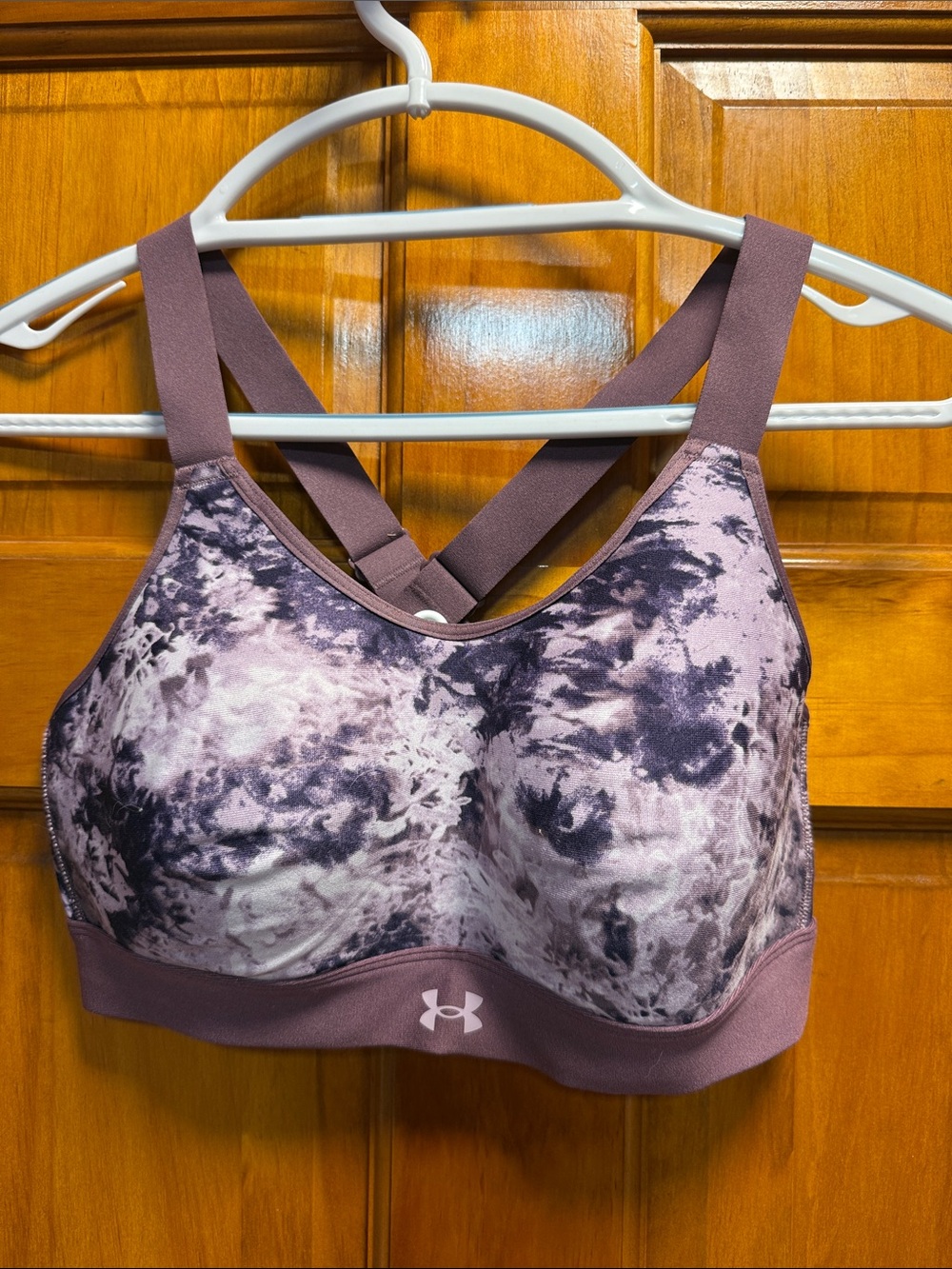 Under Armour Mauve Tie-Dye Crisscross Sports Bra